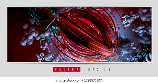 Vector banner background of abstract technology digital hi tech concept ready for website