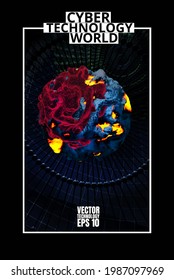 Vector banner background of abstract technology digital hi tech concept