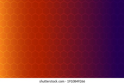 Vector banner background of honeycomb net on dark color tone. 