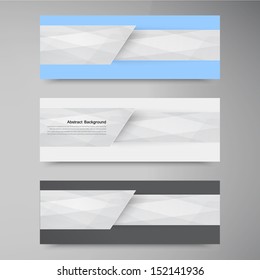 Vector banner background. White line paper origami