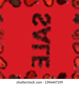 Vector. Banner, badge, tag, icon. Seamless. Red, black and brown letters: SALE, Hand sketched Sale lettering typography. Hand drawn Sale lettering sign.