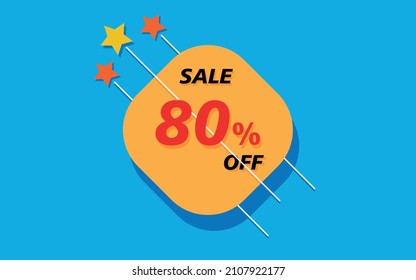 El globo de bandera vectorial para ofertas de descuento 80%