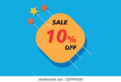 Vector banner balloon for discount offers 10%
