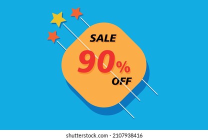 Vector banner balloon for discount offers 90%