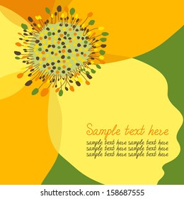 Vector banner with beautiful flower and place for text
