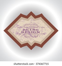 Vector banner . Beige Logo Label .