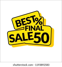 Vector banner best final sales. Bright illustration in flat style with templates for your design on light background.