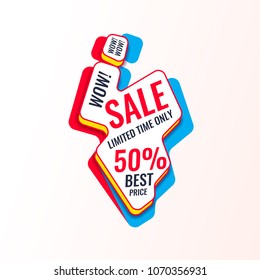 Vector banner best sale in bright, colorful style. Isolated illustration on light background