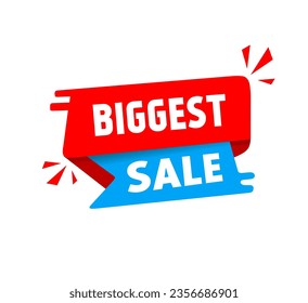 vector banner biggest sale. Sale and discounts announcement design template.