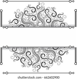 Vector banner in black color