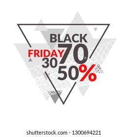 Vector banner Black Friday. Minimalistic flat style illustration for store sale