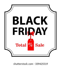 Vector. Banner Black Friday sales. The price tag sales.