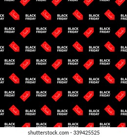 Vector. Banner Black Friday sales. Seamless pattern. The price tag sales.