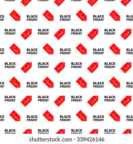 Vector. Banner Black Friday sales. Seamless pattern. The price tag sales.