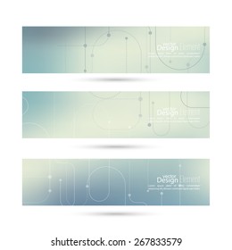 Vector banner with blurred abstract background with dotted lines
