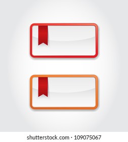 Vector banner / box with red ribbon