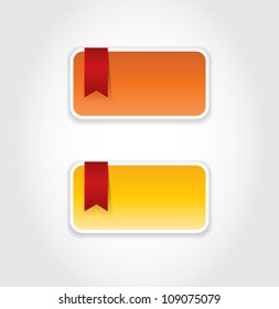 Vector banner / box with red ribbon