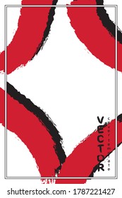 Vector banner brush strokes with a dry brush paint red. Template for printing the cover. Abstract illustration of ink spots