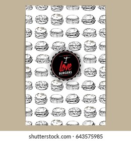 Vector banner with burgers. 