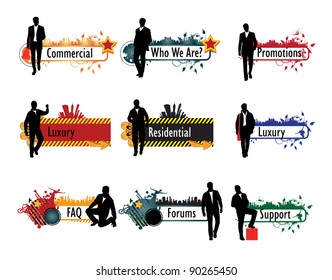 Cartel de vectores con empresario