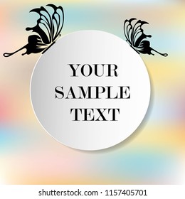 vector banner with butterflies on a mesh background