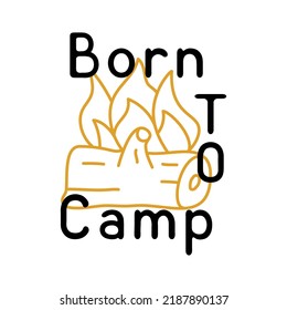 Vector banner with campfire and funny quote on white background