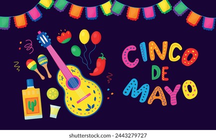 Vector banner for Cinco De Mayo celebration background. Cinco De Mayo holiday banner. Cinco de mayo design for Mexican party