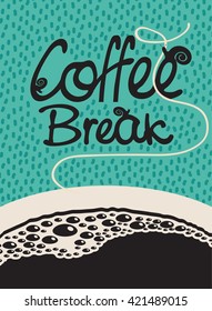 vector banner for a coffee break with a cup