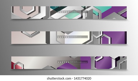 Vector Banner collection for advertisements. abstract background with hexagon shapes
