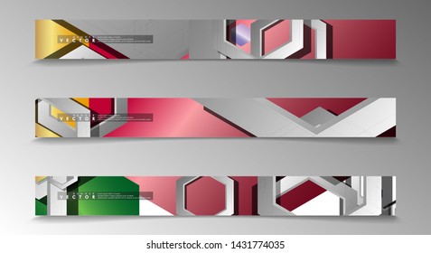Vector Banner collection for advertisements. abstract background with hexagon shapes