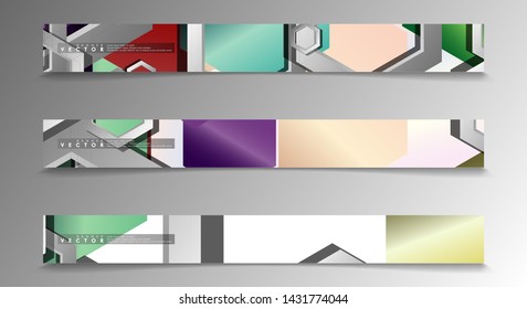 Vector Banner collection for advertisements. abstract background with hexagon shapes