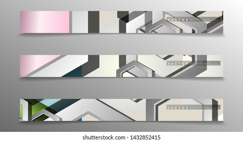 Vector Banner collection for advertisements. abstract background with hexagon shapes