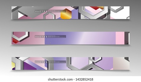 Vector Banner collection for advertisements. abstract background with hexagon shapes