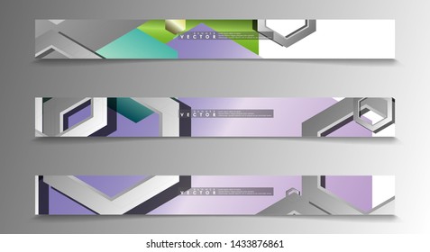 Vector Banner collection for advertisements. abstract background with hexagon shapes