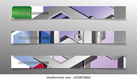 Vector Banner collection for advertisements. abstract background with hexagon shapes
