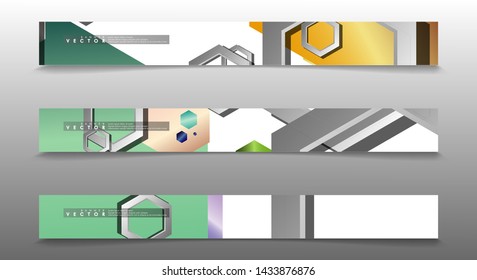 Vector Banner collection for advertisements. abstract background with hexagon shapes