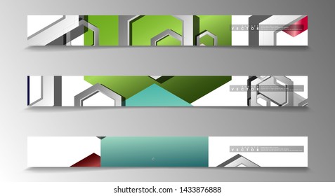 Vector Banner collection for advertisements. abstract background with hexagon shapes