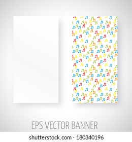 Vector banner with colorful musical notes decoration