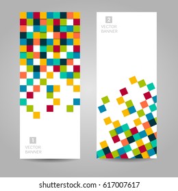 Vector banner with colorful squares
