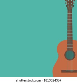 vector banner for the concert of classical live music with a guitar