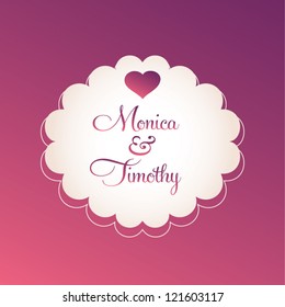 Vector banner and decorative elements, vintage frames. Valentine's day