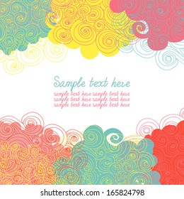 Vector banner design with abstract curls and place for text
