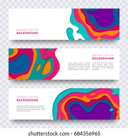 Vector Banner design with abstract paper cut texture and abstract  multi layers color for vector brochure cover, leaflet, poster modern template 