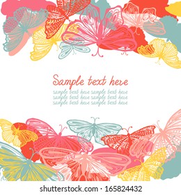 Vector banner design with butterflies and place for text