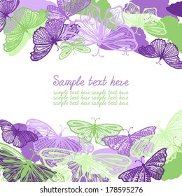 Vector banner design with butterflies and place for text