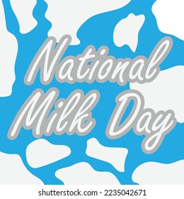 Vector banner design for celebrating national milk day on the 11th of January every year with blue and white background. Simple clean national milk day banner with beautiful text.
