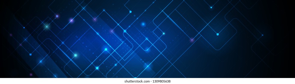 Vector banner design circuit board. Illustration Abstract modern futuristic, engineering, technology background. Futuristic digital science technology concept for web banner template or brochure