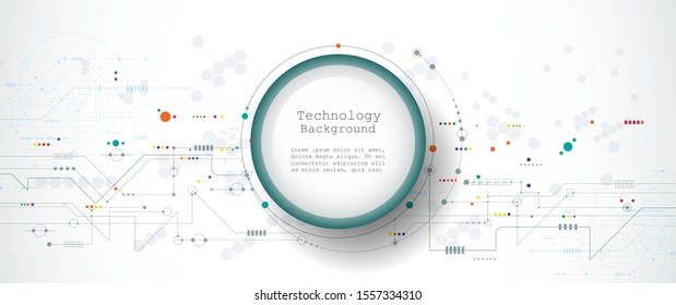 Vector banner design circuit board. Illustration Abstract modern futuristic, engineering, technology background. Futuristic digital science technology concept for web banner template or brochure