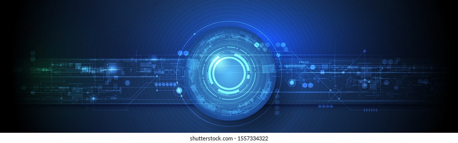 Vector Banner Design Circuit Board Circle Stock Vector (Royalty Free ...