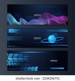 Vector banner design circuit board. Illustration Abstract modern futuristic, engineering, technology background. Futuristic digital science technology concept for web banner template or brochure